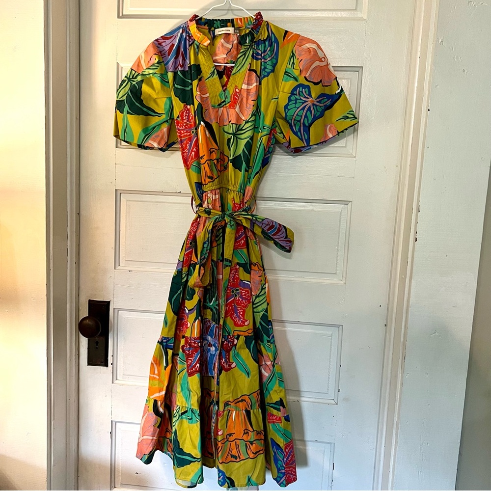 maude vivante floral belted dress